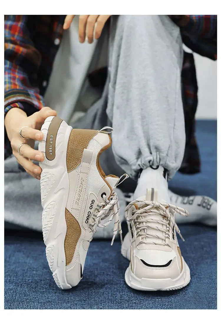 Sapatos masculinos novos tênis masculinos respiráveis de malha de verão quente sapatos casuais com sola grossa marca de orgasmo