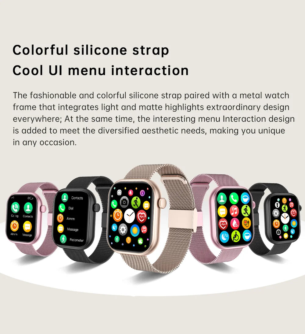 Relógio Inteligente 2025 para Mulheres, Tela Sensível ao Toque Completa, Chamada Bluetooth, À Prova d'Água, Relógio Fitness Esportivo, Smartwatch Lady Reloj Mujer