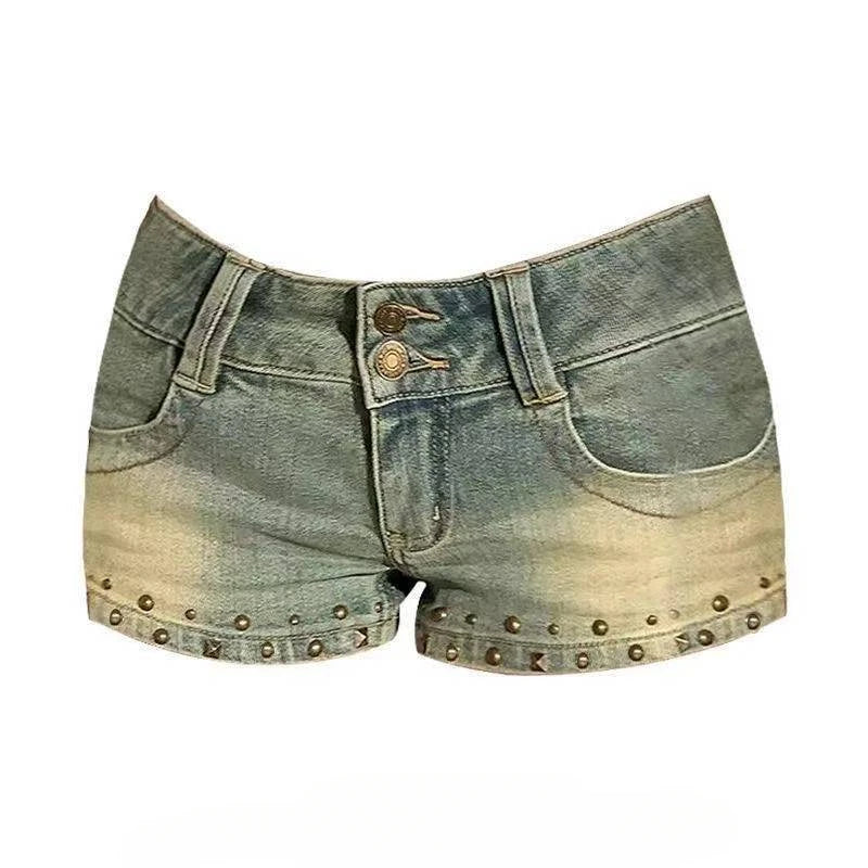 Verão Mulheres Y2k Streetwear Gyaru Harajuku Moda Grunge Vintage Coquette Cintura Baixa Cintura 2000 Shorts Jeans Calças Quentes Japonesas