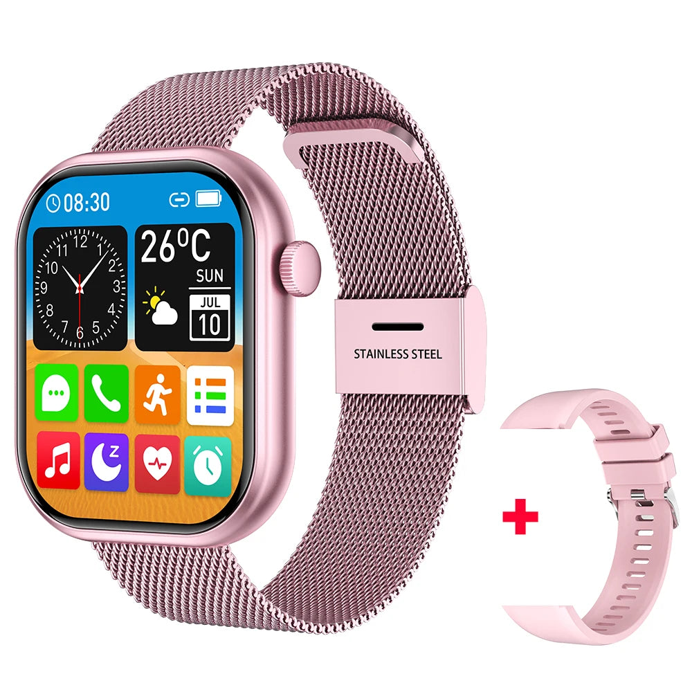 Relógio Inteligente 2025 para Mulheres, Tela Sensível ao Toque Completa, Chamada Bluetooth, À Prova d'Água, Relógio Fitness Esportivo, Smartwatch Lady Reloj Mujer