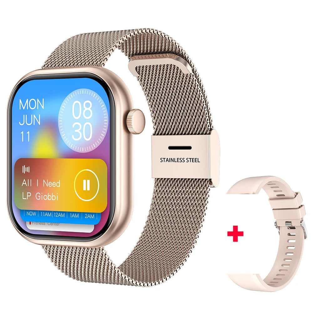 Relógio Inteligente 2025 para Mulheres, Tela Sensível ao Toque Completa, Chamada Bluetooth, À Prova d'Água, Relógio Fitness Esportivo, Smartwatch Lady Reloj Mujer