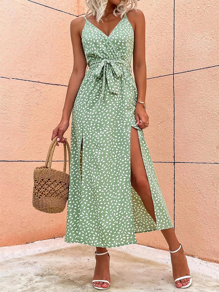 Verão Mulheres Backless Floral Vestido Impresso, Vestidos Longos, Roupas Femininas, Vestido Feminino, Vestidos de Praia Femininos, Mulheres Sexy Traje Mulheres