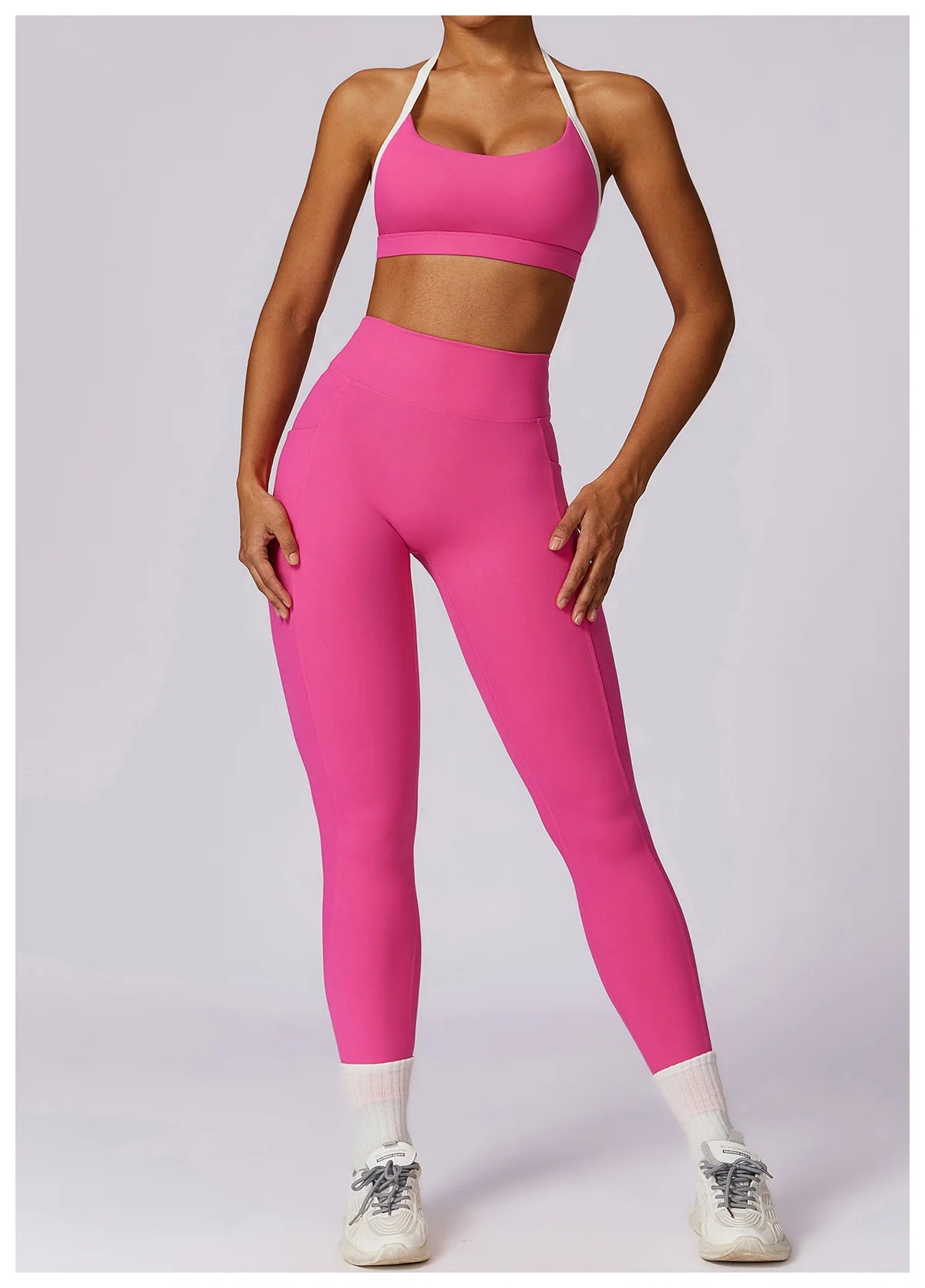 2 Pcs Conjunto de Ginástica Mulheres Treino Sem Encosto Yoga Terno Mulheres Secagem Rápida Legging Fitness Sutiã Camisa de Manga Curta Terno Esportivo Feminino