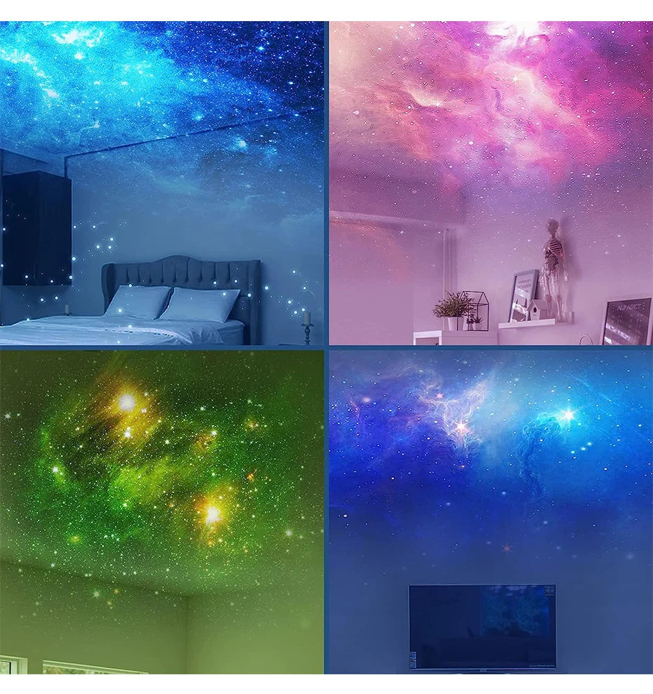 Projetor de Luz de Astronauta Galaxy Star - Projetores de Céu Estrelado, Lâmpada de Decoração para Quarto, Nebulosa, Luz Noturna de LED, Presente para Crianças e Adultos