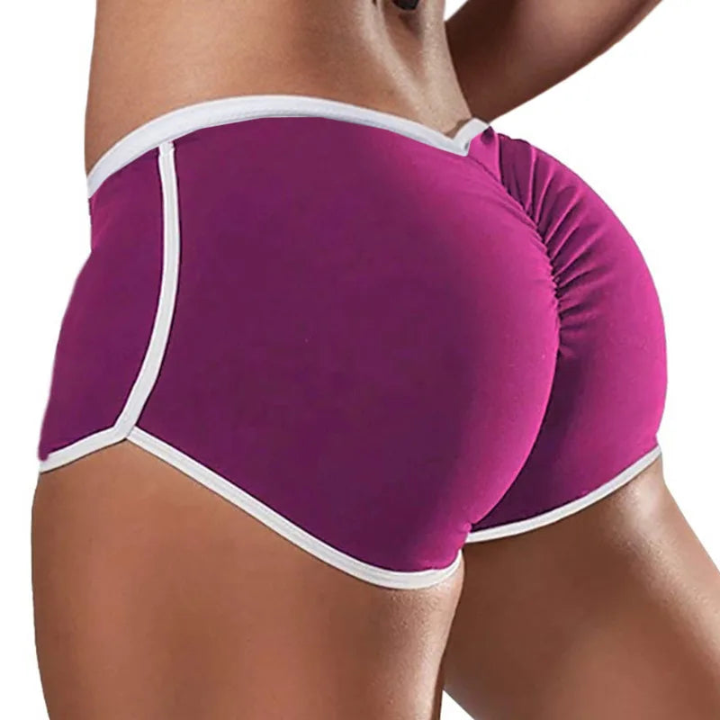 Novo Verão Esporte Shorts Mulheres Cintura Alta Elástica Sem Costura Leggings De Fitness Push Up Ginásio Treinamento Ginásio Calças Justas Bolso Curto