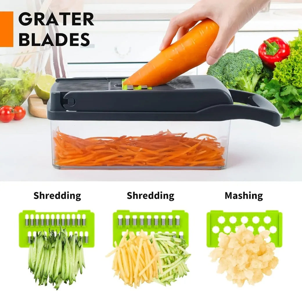 16/25 em 1 Cortador Multifuncional de Legumes com Cabo Ralador de Alimentos Cortador de Legumes Fatiador Picador Itens de Cozinha Ferramenta de cocina