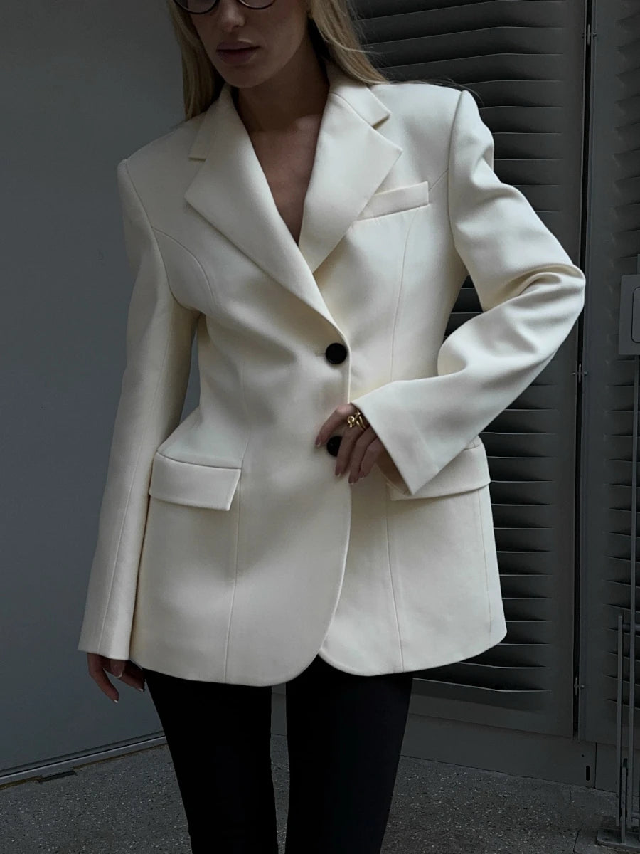 Bornladies Outono Inverno Cintura Fina Chic Blazer Casacos Senhoras Escritório Senhoras Trespassado Moda Ternos Jaqueta Roupas Femininas