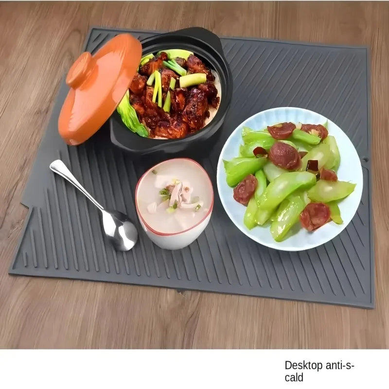 1 PC Silicone Almofada de Drenagem Tapete de Secagem Potes Tapete de Drenagem de Prato Para Talheres de Cozinha Tapetes Antiderrapantes Anti-escaldadura Coaster Utensílios de Cozinha