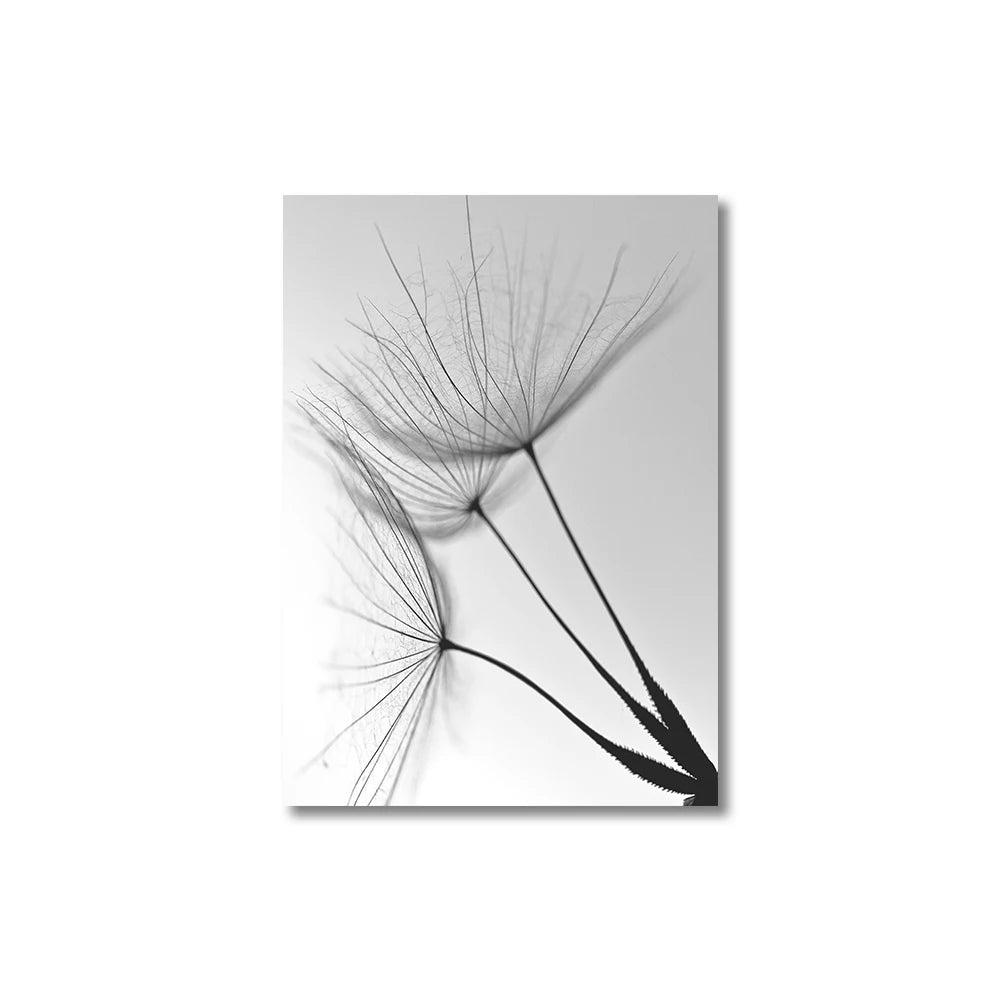 3 PCS Preto e Branco Arte Da Parede Pintura Em Tela Dente De Leão Flor Fotos Cartaz E Impressões Casa Obras De Arte Decorativas Para Cozinha