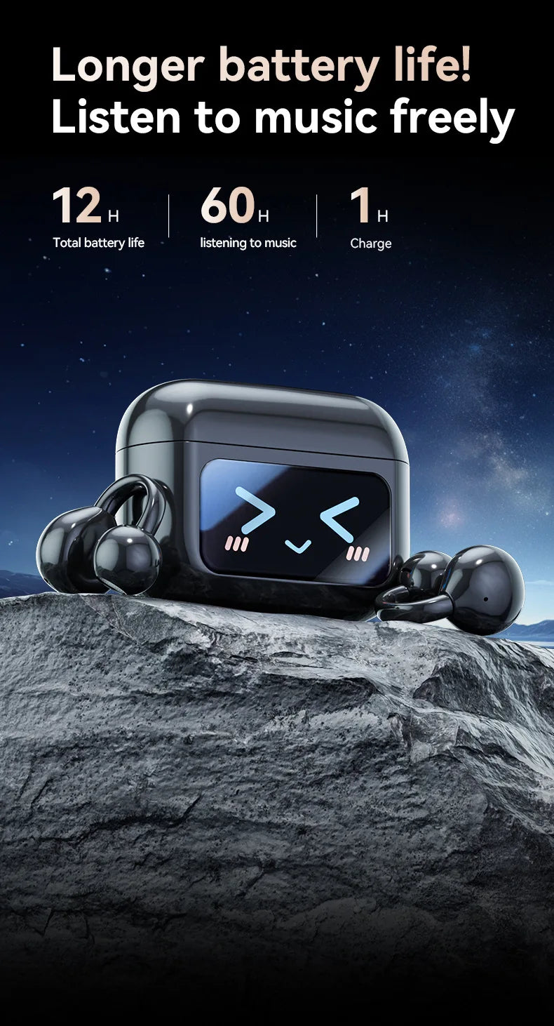 Novo Fone de Ouvido Bluetooth Sem Fio Inteligente com Tradução em Clip - Futuro Audiovisual com Tela Sensível ao Toque