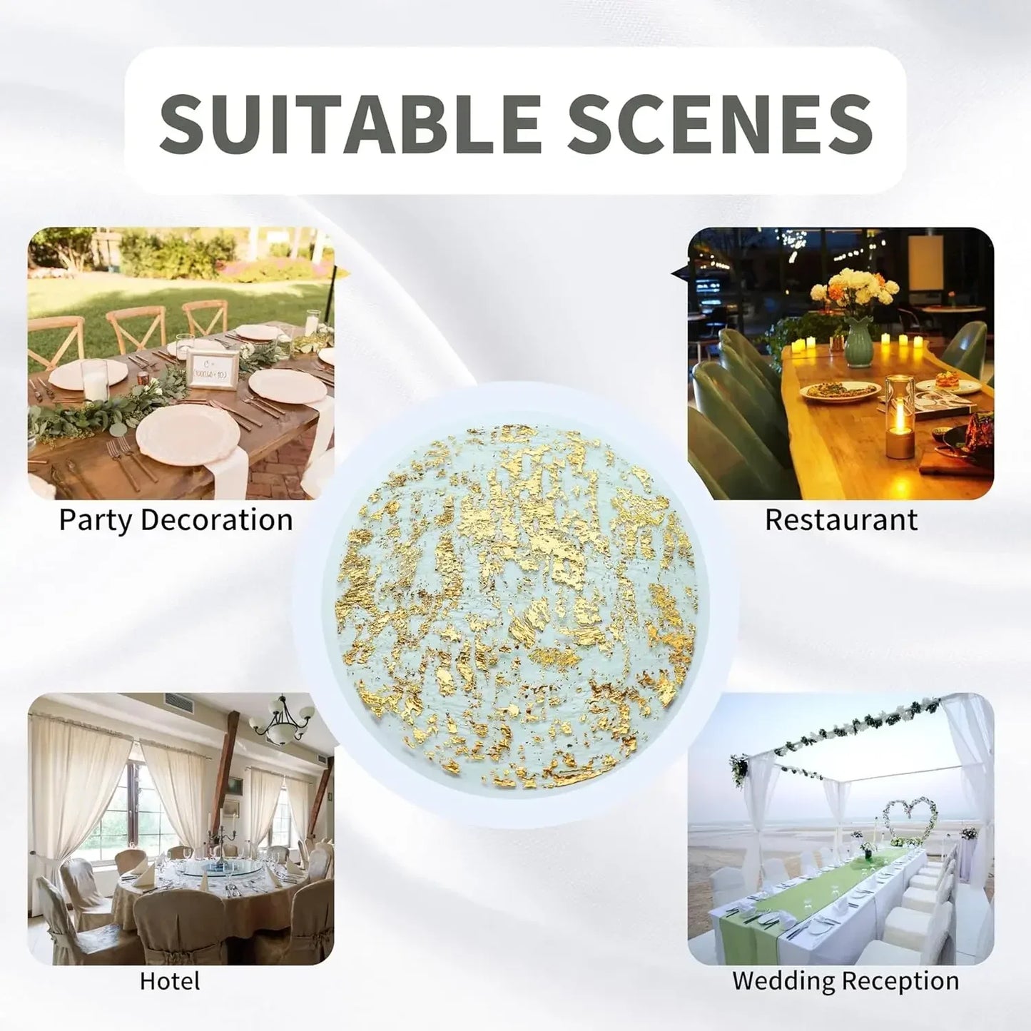 20 / 100PCS Placemats de folha metálica 33 cm redondos Super finos descartáveis Glitter Gold Table Mats para decoração de casa de festa de aniversário de casamento