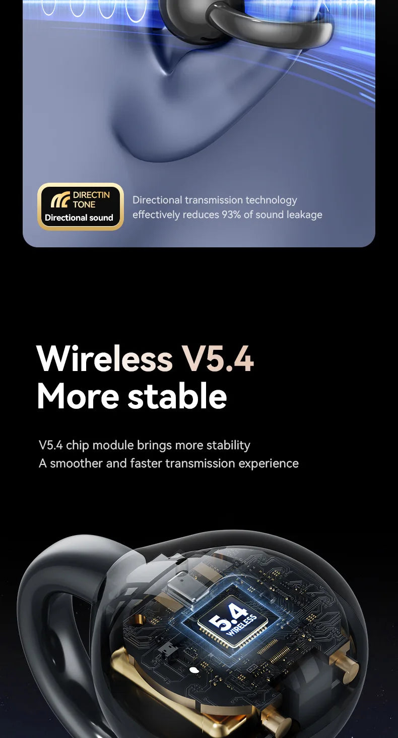 Novo Fone de Ouvido Bluetooth Sem Fio Inteligente com Tradução em Clip - Futuro Audiovisual com Tela Sensível ao Toque