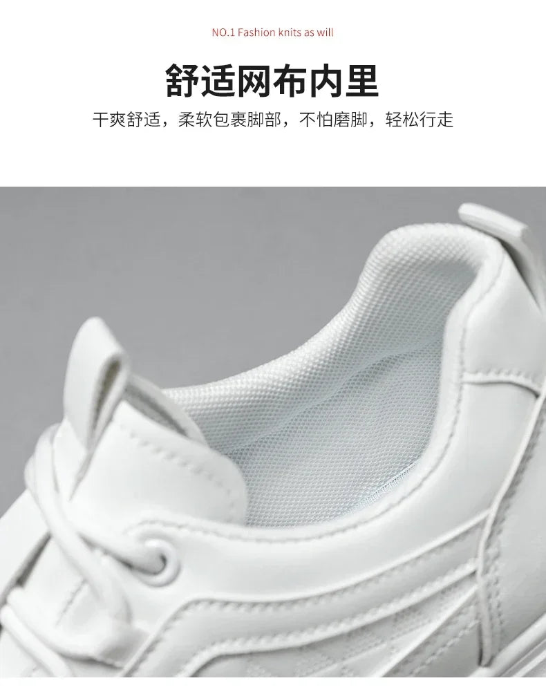 Plataforma ao ar livre Homens Tênis Casuais Moda Sapatos de Corrida Brancos Respiráveis Sapatos Esportivos Masculinos Sapatos de Caminhada Leve Tênis