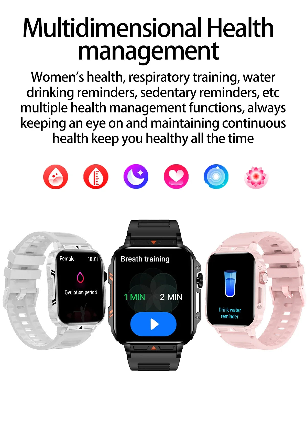 Xiaomi novo Smart Watch masculino feminino AMOLED Tela Touch Full GPS Monitor de Saúde IP68 à prova d'água Chamada Bluetooth Smart Watches
