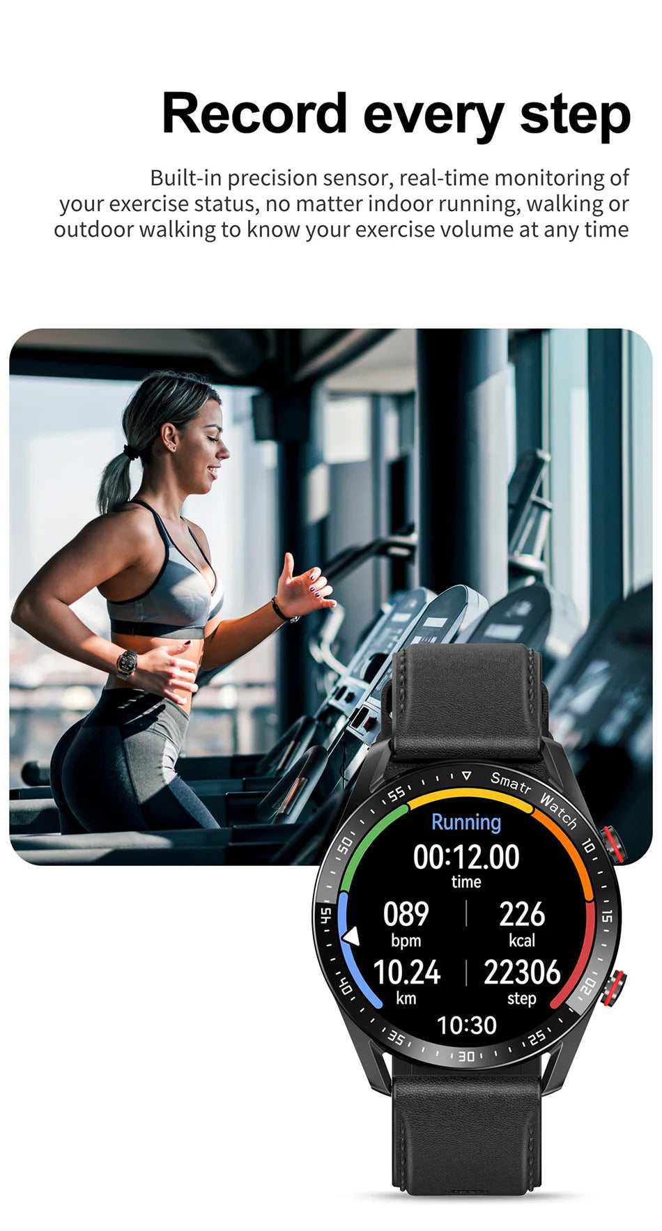 Para Smart Watch da Série Watch GT para Homens e Mulheres, Tela HD, Chamada via Bluetooth, Rastreador GPS, Monitor de Frequência Cardíaca, IP68 à Prova d'Água, SmartWatch Novo 2024