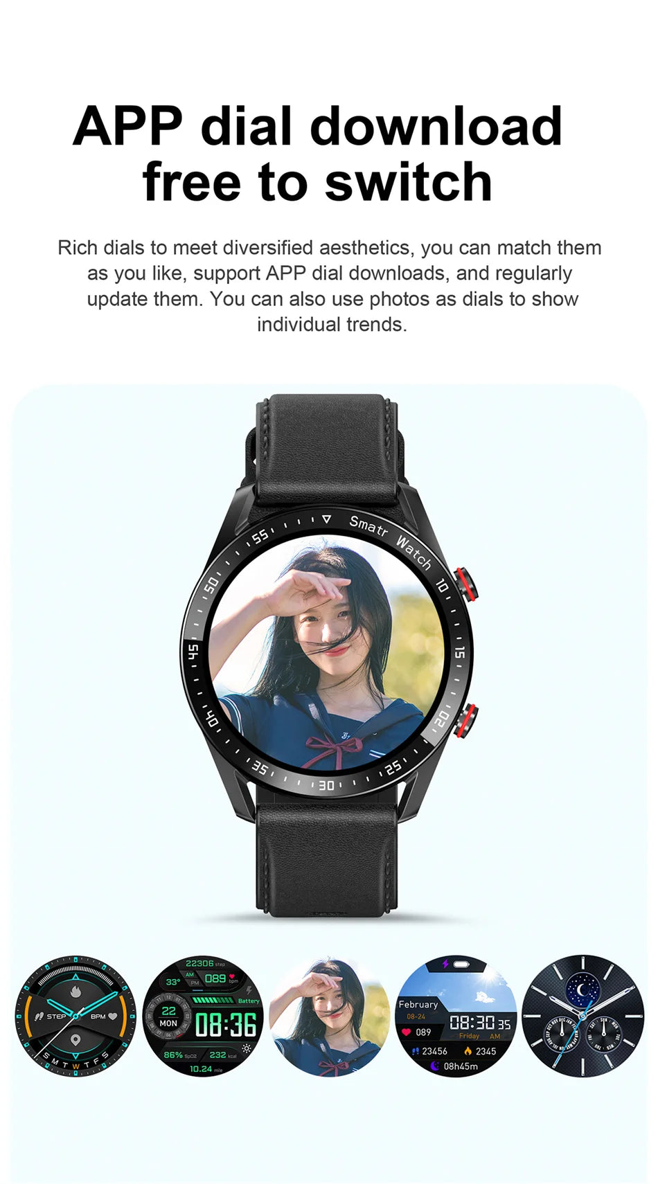 Para Smart Watch da Série Watch GT para Homens e Mulheres, Tela HD, Chamada via Bluetooth, Rastreador GPS, Monitor de Frequência Cardíaca, IP68 à Prova d'Água, SmartWatch Novo 2024