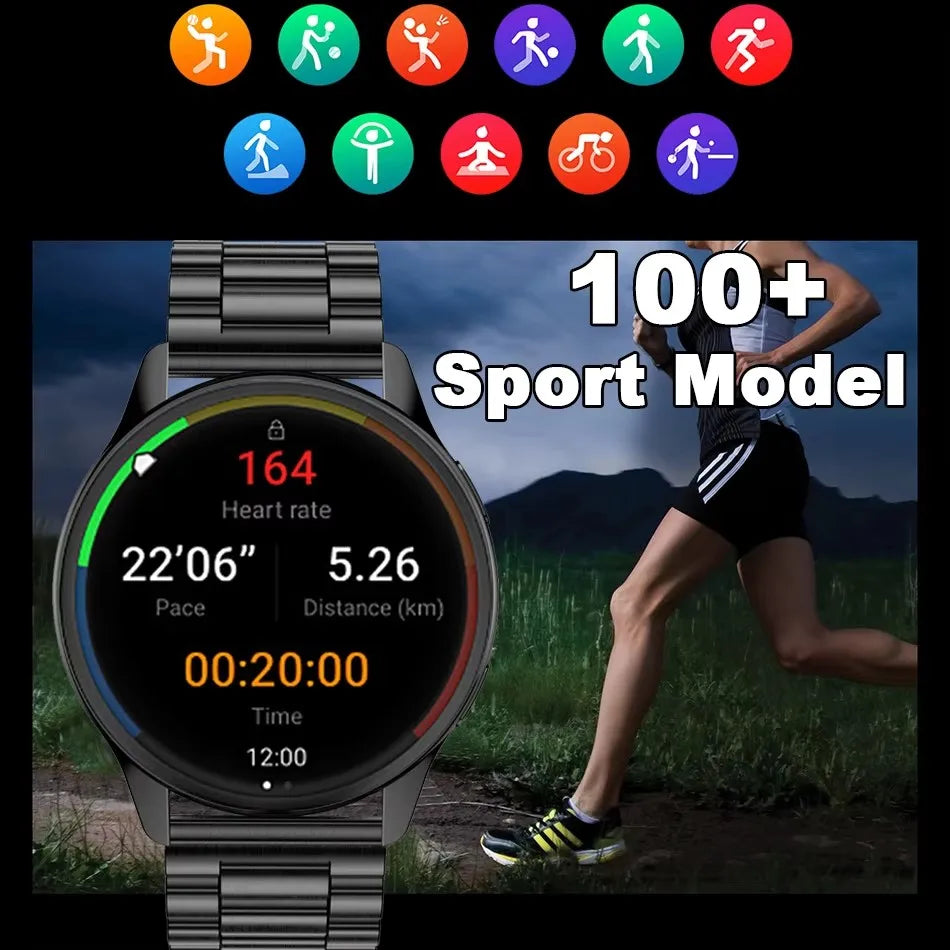 Relógios inteligentes Bluetooth de chamadas da nova moda em 2025 - monitoramento de saúde, mostradores personalizados, despertador, relógio esportivo para homens e mulheres, presente de smartwatch.