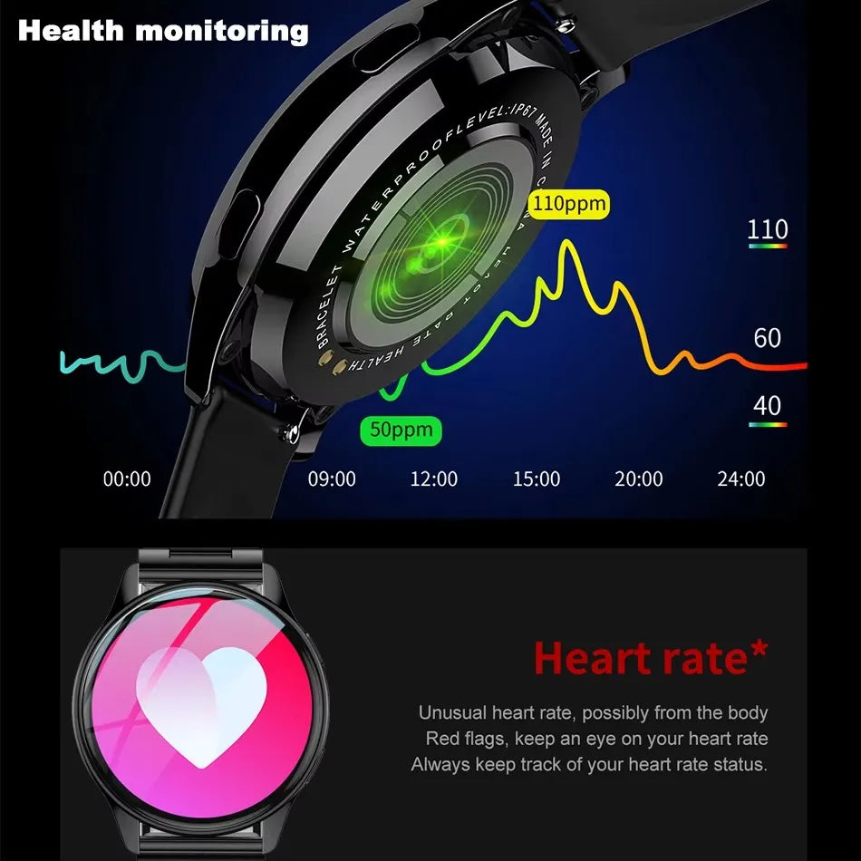 Relógios inteligentes Bluetooth de chamadas da nova moda em 2025 - monitoramento de saúde, mostradores personalizados, despertador, relógio esportivo para homens e mulheres, presente de smartwatch.