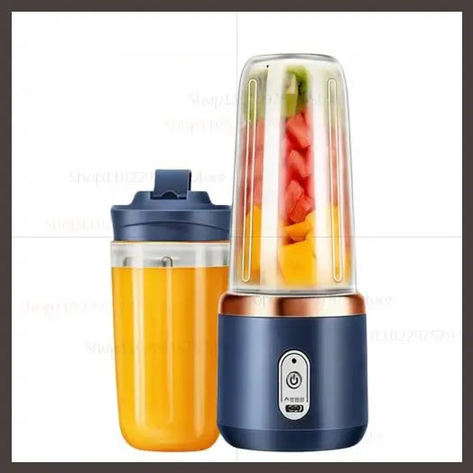 Liquidificador portátil com copo, 6 lâminas, máquina de suco doméstica, misturador de smoothies,Extractor de suco recarregável via USB, ferramenta de cozinha