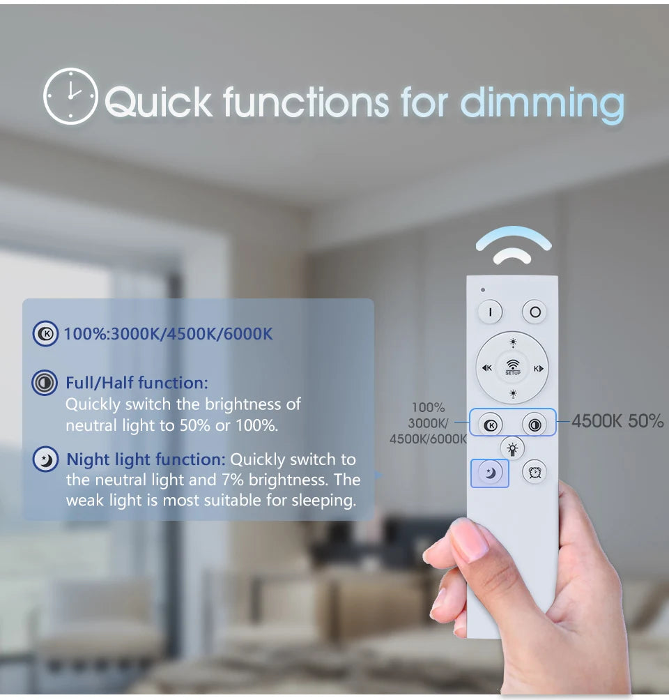 MARPOU Lâmpada de teto inteligente lâmpada led para luzes de teto de quarto com controle remoto Luzes led reguláveis para sala de estar