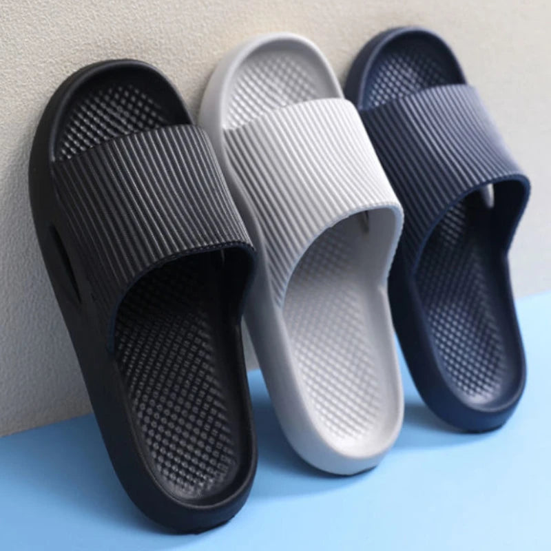 Sandálias Masculinas Femininas da Moda Antiderrapante Resistente ao Desgaste EVA Sola Grossa Chinelos Confortáveis para Casa Chinelos de Banho Banheiro Chinelos