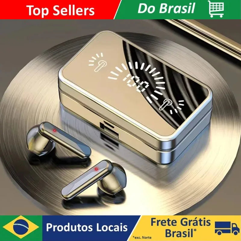 Auscultadores sem fio S20 TWS auscultadores bluetooth sem fio com caixa de carregamento cancelamento de ruído LED auscultadores