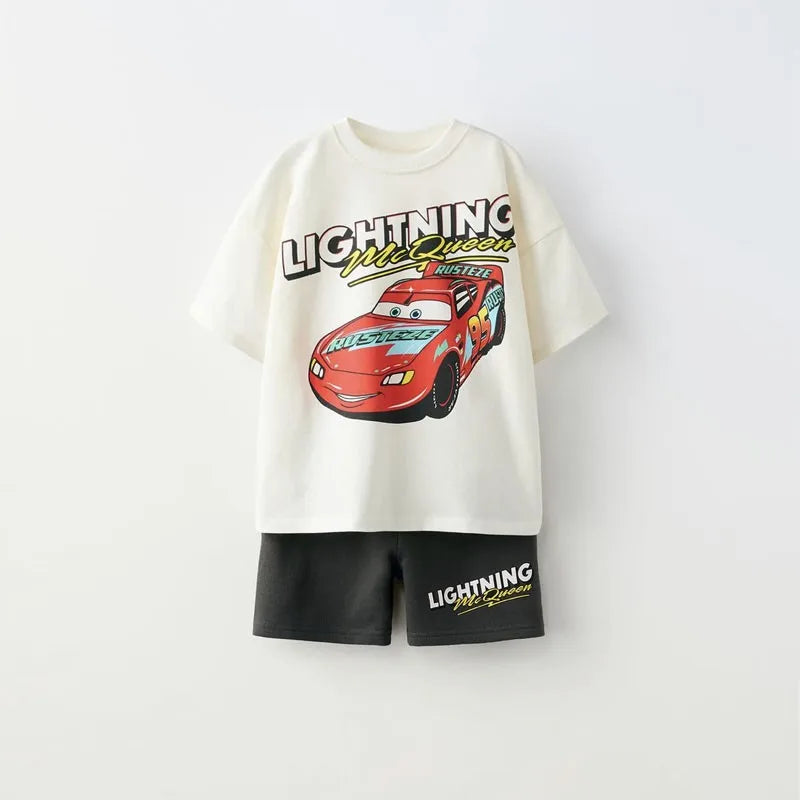 2025 Conjunto de roupas de verão Disney para crianças Conjunto de roupas infantis Roupas esportivas para camiseta de manga curta Suiit Kid Boy Outfit Wear