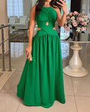 Mulheres Vestido de Noite 2024 Primavera/Verão Mais Recente Inteligente Côr Sólida Vermelho Temperação Um Ombro Festa Apertado Saia Longa