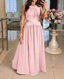 Mulheres Vestido de Noite 2024 Primavera/Verão Mais Recente Inteligente Côr Sólida Vermelho Temperação Um Ombro Festa Apertado Saia Longa