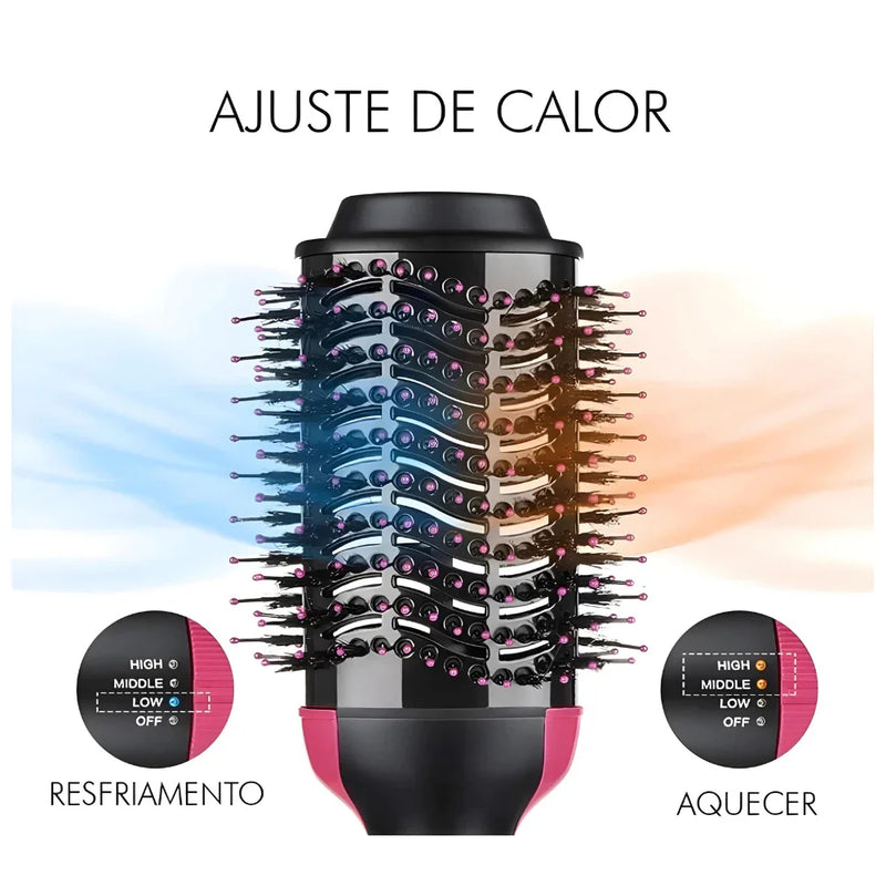 Escova Térmica 3 em 1 com Modelador Tumble