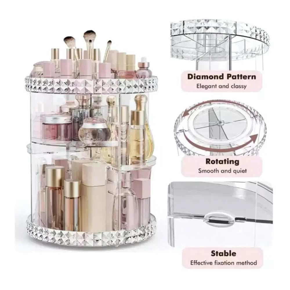 Organizador De Maquiagem Perfume Cosmético Acrilico 360º Organizador De Maquiagem Giratório