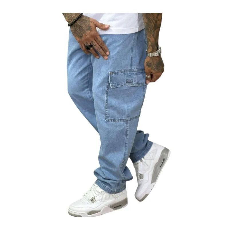 KIT DE CALÇAS CARGO C/3 MASCULINO GRANDE SKATE CASUAL BOLSOS FECHAMENTO CORDÃO ELÁSTICO