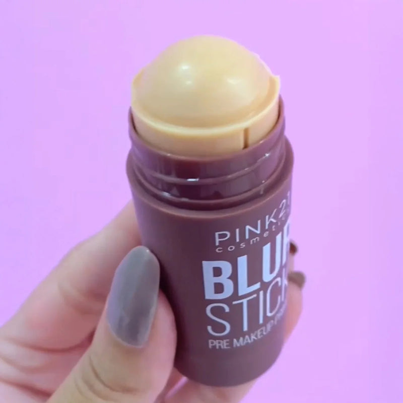 Primer Facial Blur Stick ROSA 21-Textura Clara, Poros Invisíveis, Brilho Natural