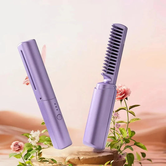 Mini Escova Elétrica para Alisamento de Cabelo