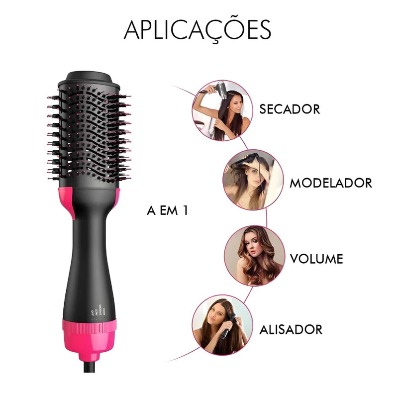 Escova Térmica 3 em 1 com Modelador Tumble