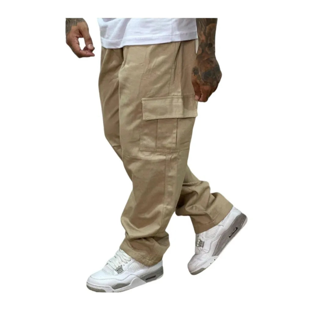 KIT DE CALÇAS CARGO C/3 MASCULINO GRANDE SKATE CASUAL BOLSOS FECHAMENTO CORDÃO ELÁSTICO