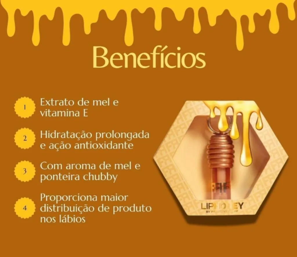 Batom Líquido Liphoney Gloss Hidratante para Lábios