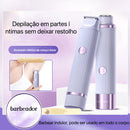 Depilador elétrico manual compacto para homens ou mulheres com carregamento USB e 2 cabeças de uso