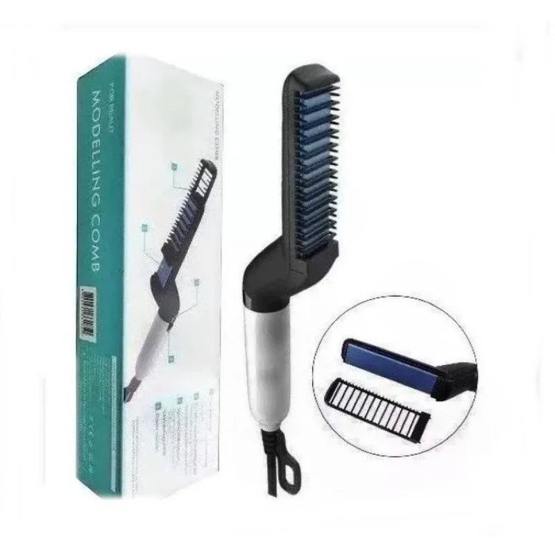 Chapinha modelador Pente Portatil para cabelo e barba masculino Pente Eletrico Escova Alisadora
