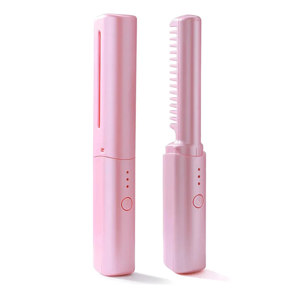 Mini Escova Elétrica para Alisamento de Cabelo