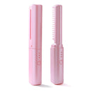 Mini Escova Elétrica para Alisamento de Cabelo e Barba - Portátil e Sem Fio