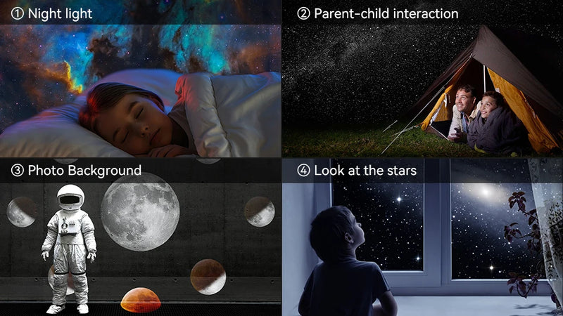 Luz Noturna Galáxia Projetor Céu Estrelado Projetor 360 ° Girar Lâmpada de Planetário Para Crianças Quarto Dia dos Namorados Presente Casamento Deco