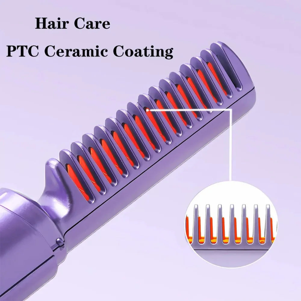 Mini Escova Elétrica para Alisamento de Cabelo