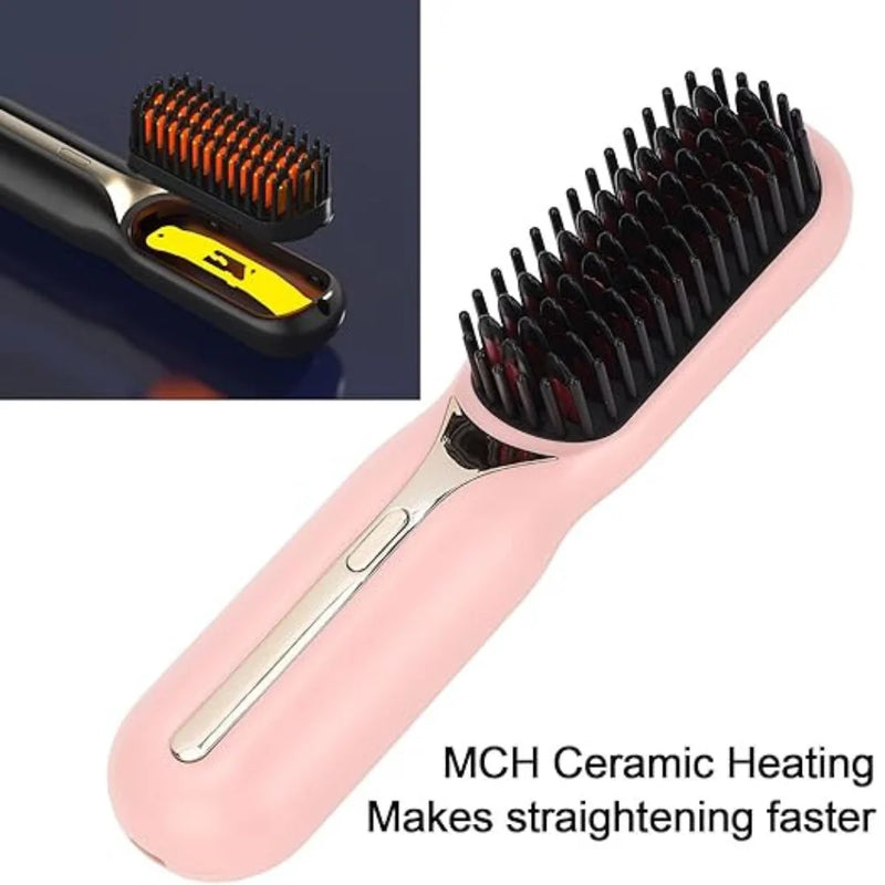 Escova Alisadora de Cabelo Portátil Sem Fio Mini USB