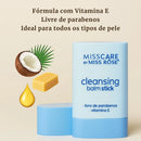 Bálsamo de Limpeza Stick 3 em 1 Miss Rôse - Demaquilante · Vitamina E · Para Todos os Tipos de Pele