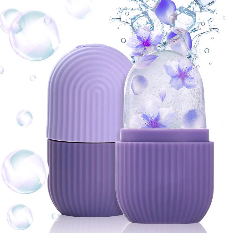 Rolo de Gelo para Rosto Massagem Facial Massageador de Silicone Reduz Inchaço nos Olhos Reutilizável Cuidados com a Pele Facial