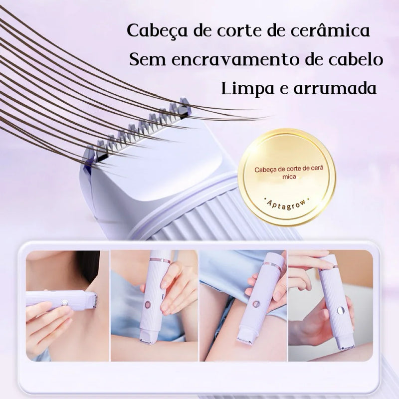 Depilador elétrico manual compacto para homens ou mulheres com carregamento USB e 2 cabeças de uso