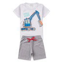 Kit 2 Conjuntos de Roupas Masculinas Infantis para Bebês Blusa Infantil e Camisa Bermuda Primavera Verão
