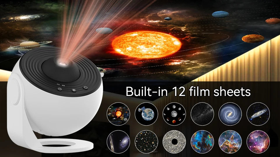 Luz Noturna Galáxia Projetor Céu Estrelado Projetor 360 ° Girar Lâmpada de Planetário Para Crianças Quarto Dia dos Namorados Presente Casamento Deco