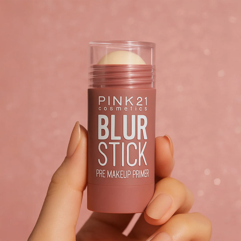 Primer Facial Blur Stick ROSA 21-Textura Clara, Poros Invisíveis, Brilho Natural